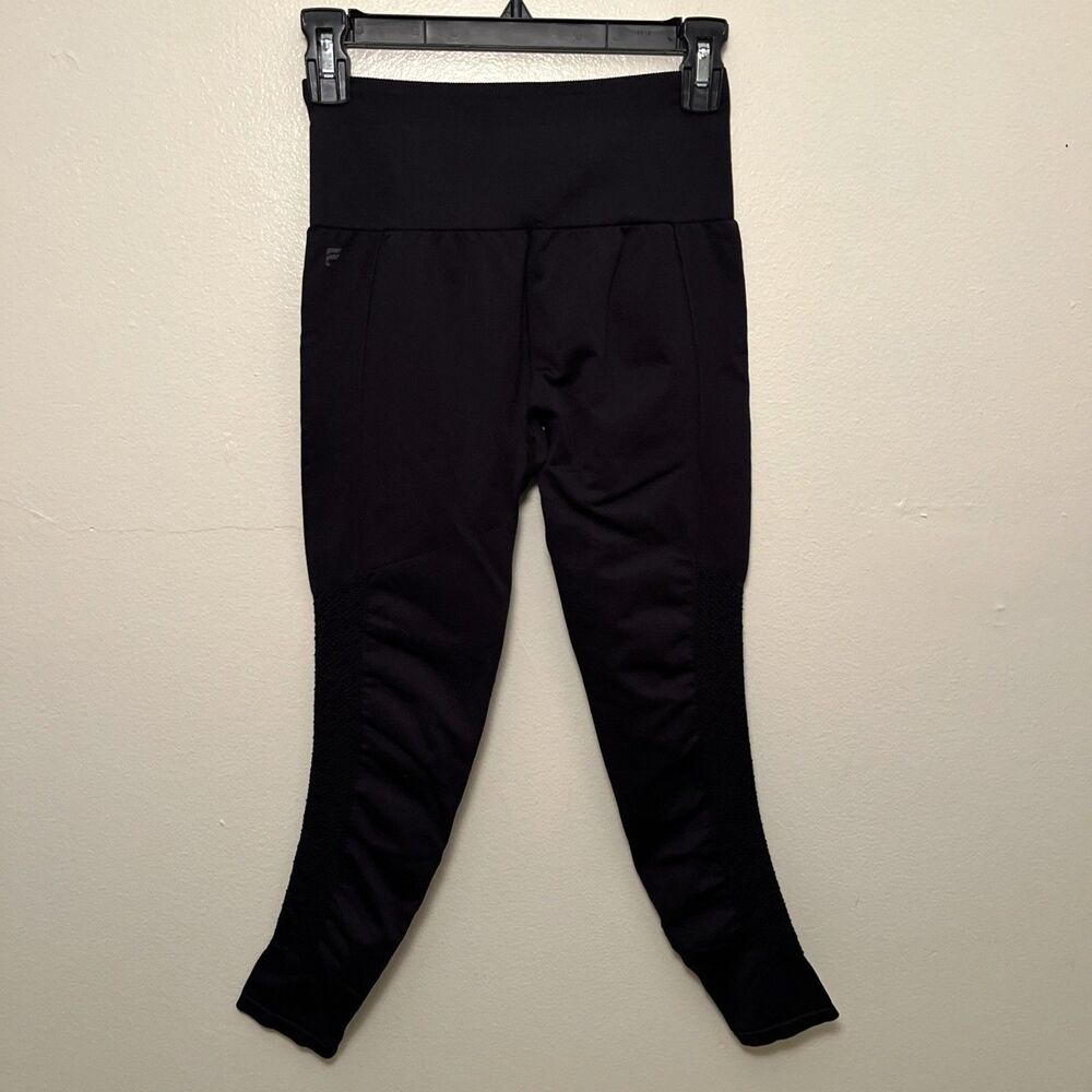 Fabletics SYNC High Waisted Seamless Fusion  7/8 Length Leggings, Black- Small
